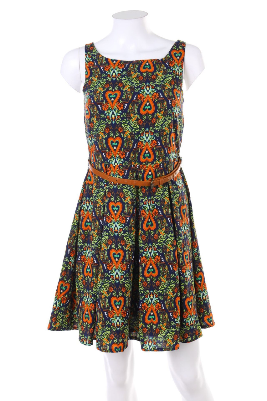 GLAMOROUS - Print-Kleid mit Gürtel - D 40