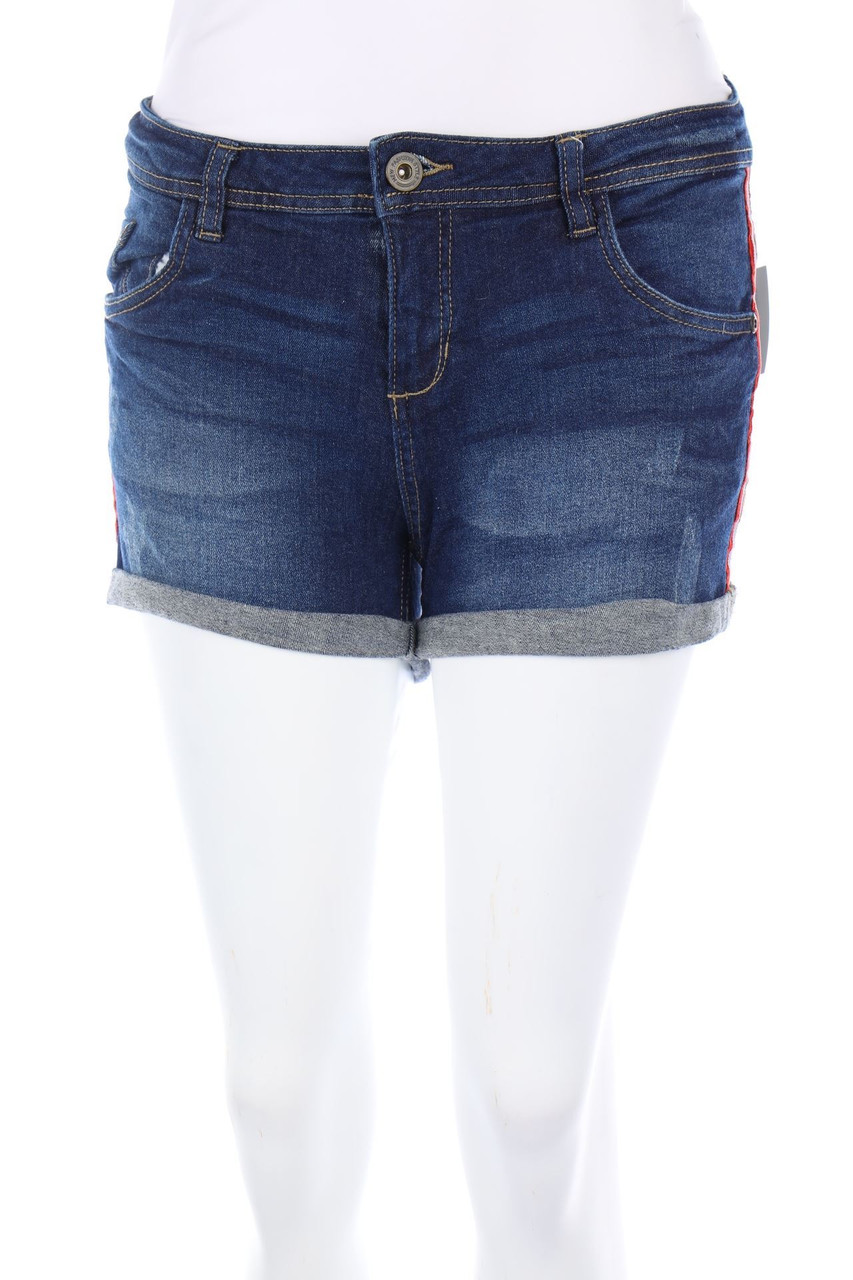 Ohne Label - Jeans-Shorts mit Galonstreifen - D 34