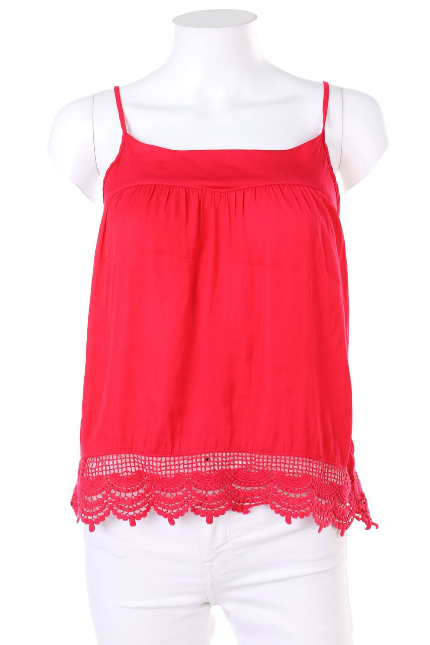 Ohne Label - Top in A-Linie mit Häkelspitze - D 34