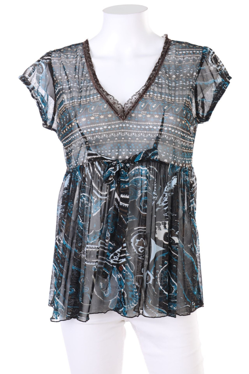 Street One - Mesh-Kurzarm-Bluse mit Paisley-Print - D 36