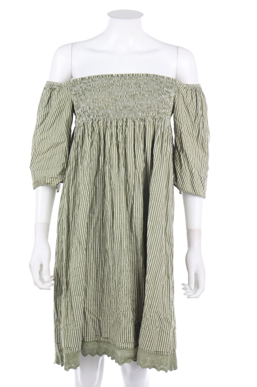 TALIA BENSON - Carmen-Kleid mit Streifen - M