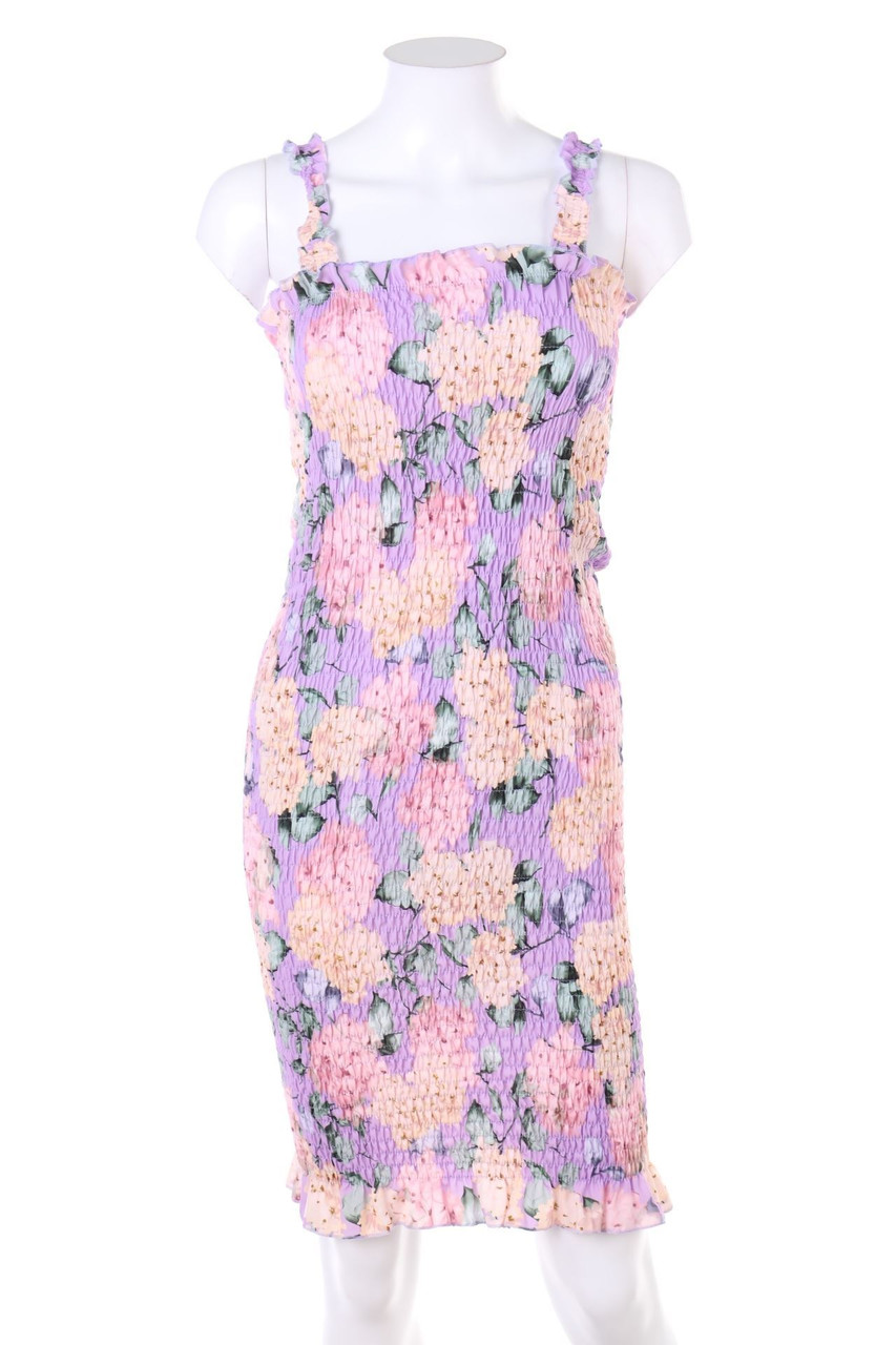 zebra - Midikleid mit Smok-Details - XS