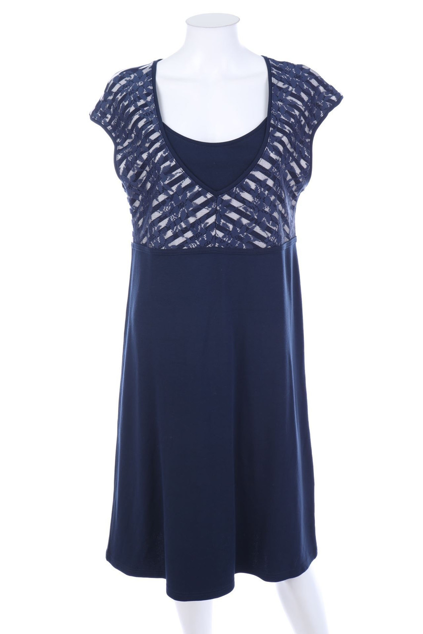 Ohne Label - Kleid im Layer Look mit Spitze - L