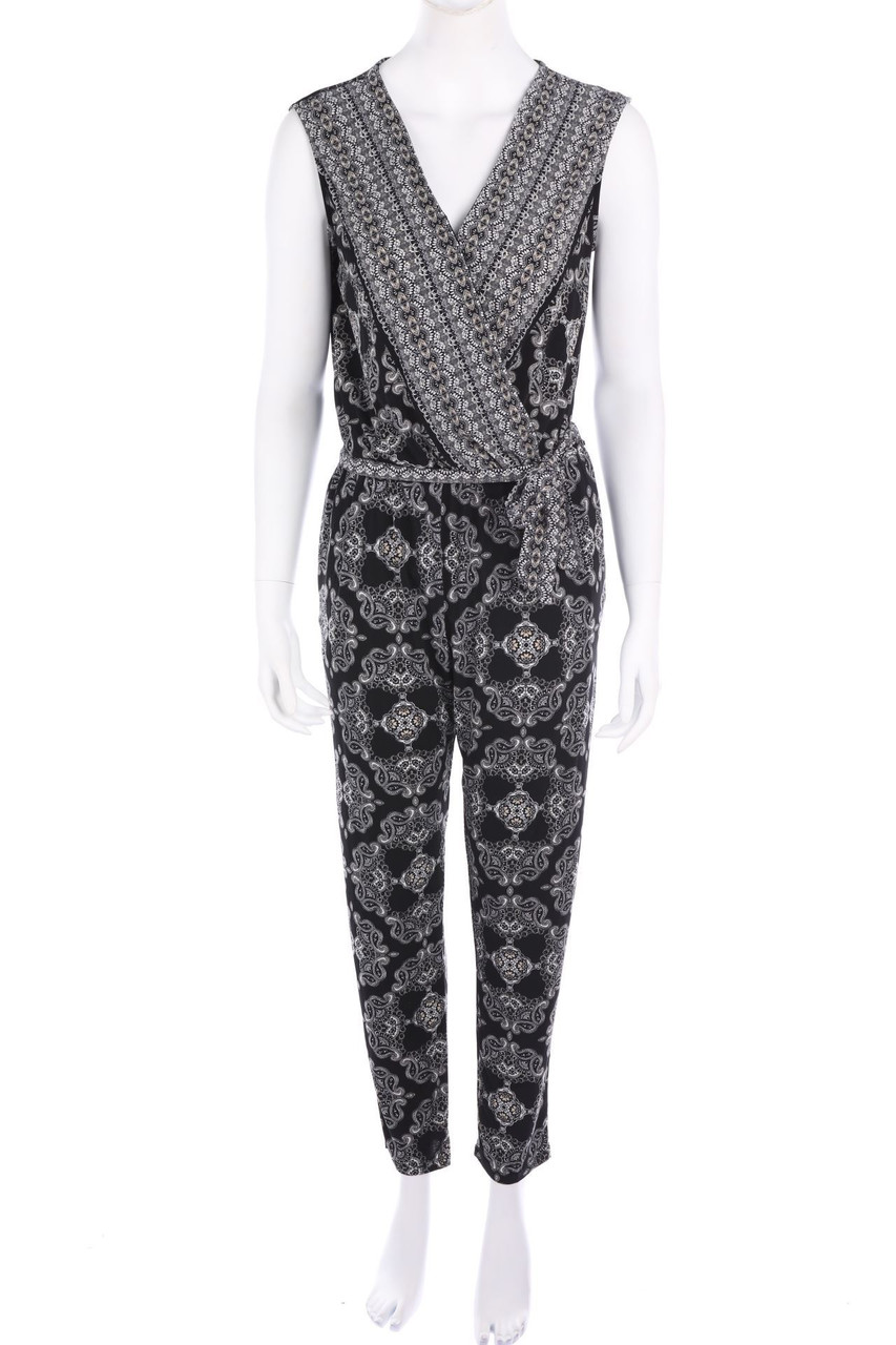CANDA PREMIUM by C&A - Jumpsuit aus Jersey in Wickel-Optik mit floralem Muster - D 38