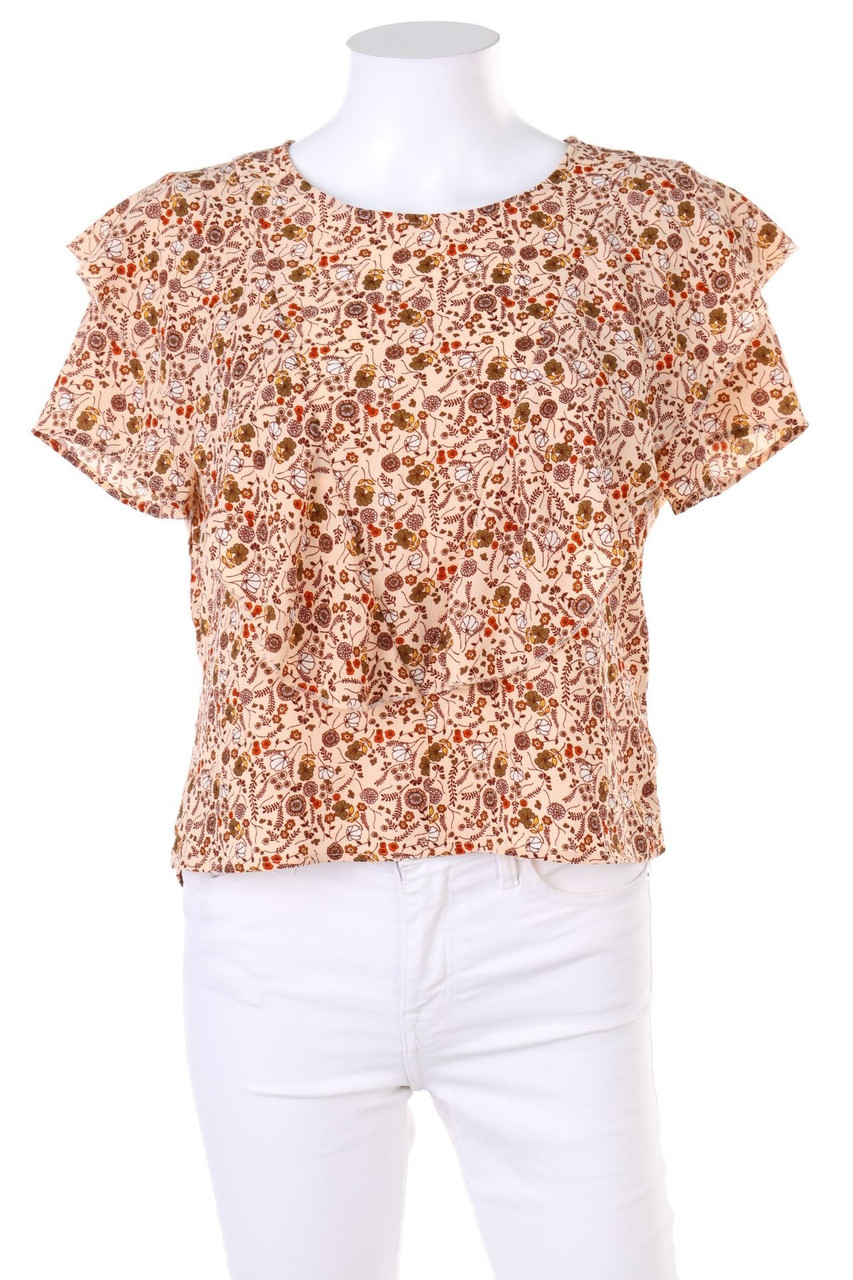 VERO MODA - Volant-Bluse mit Blumen-Print - XS
