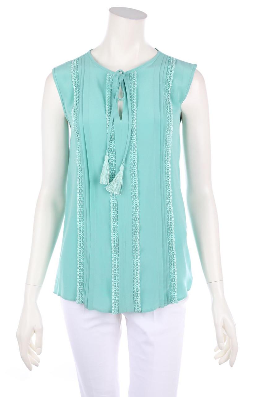 Max Mara STUDIO - Blusentop aus Seide mit Spitze - S