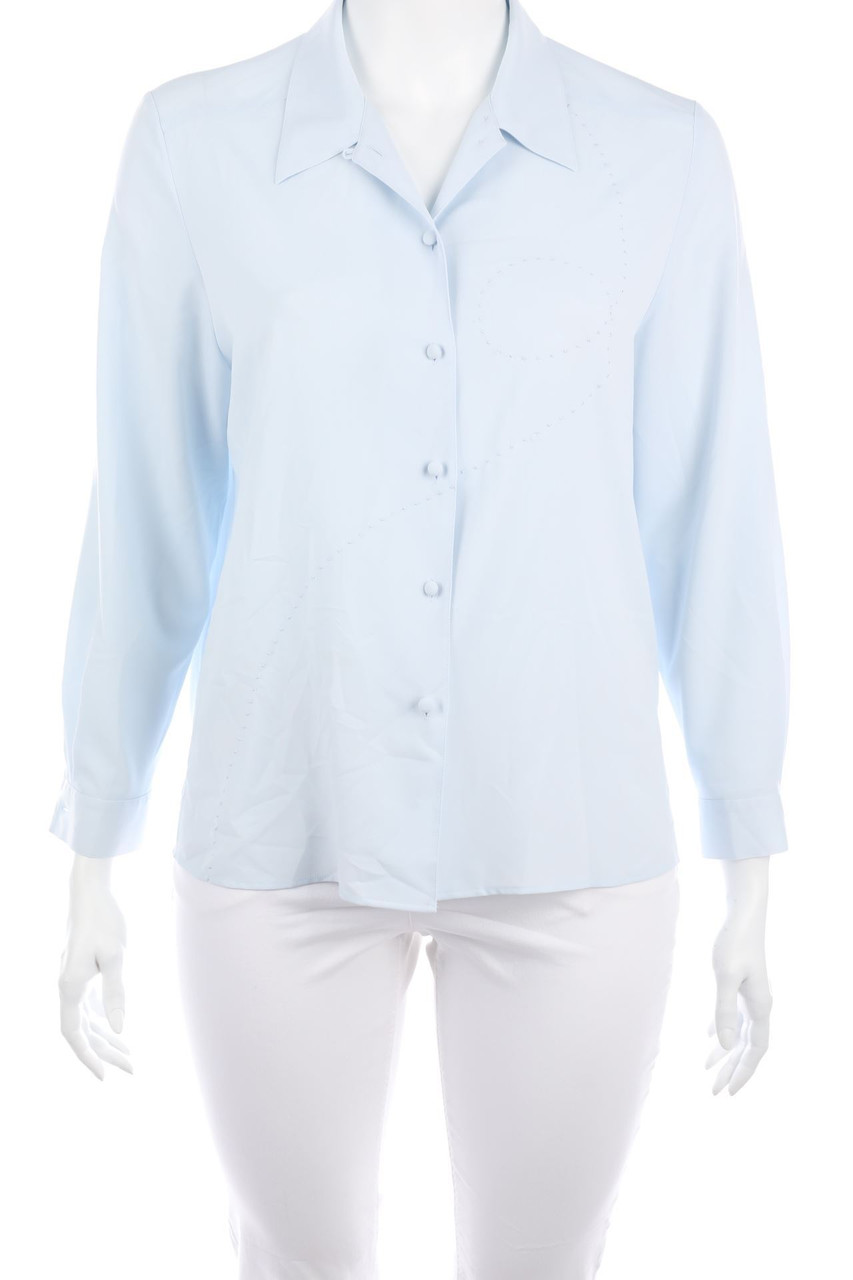 Ohne Label - Hemd-Bluse mit Stickereien - D 48