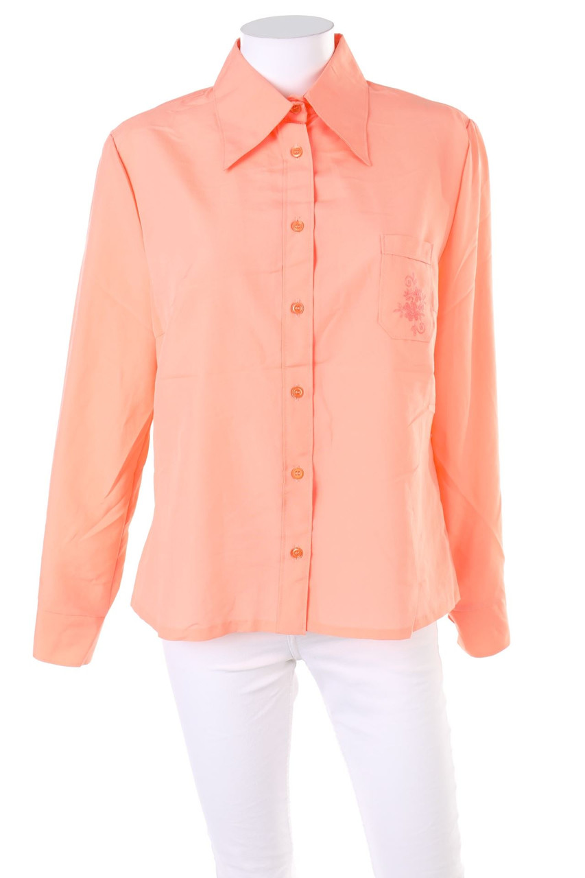 Ohne Label - Hemd-Bluse mit Stickereien - D 40