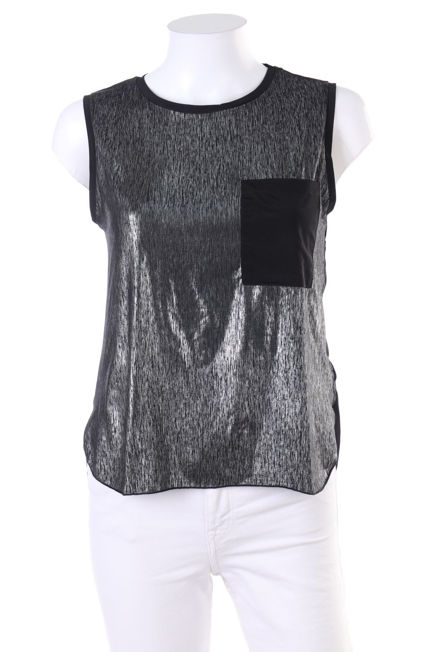 ZARA W&B - Top mit Metallic-Effekt - S