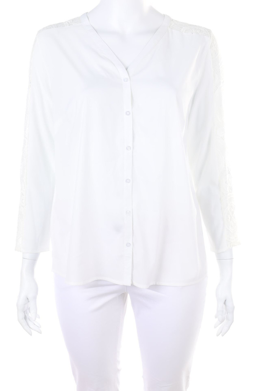 Paola! - Bluse mit Spitzen-Einsatz - D 48