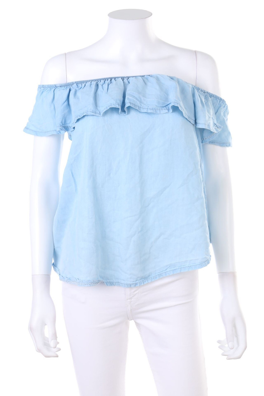 zebra - Carmen-Bluse mit Volants - XS