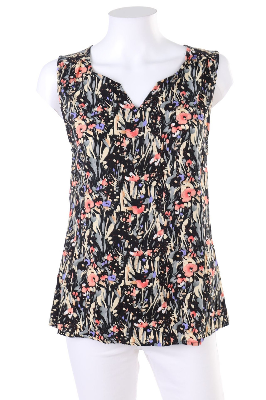 Chicorée - Blusentop aus Viskose mit floralem Muster - S