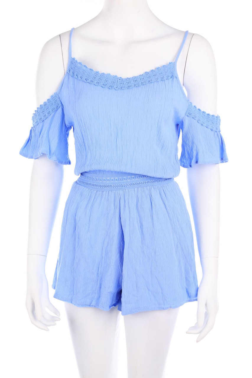 FB SISTER - Cold-Shoulder-Playsuit aus Viskose mit Spitzen-Einsatz - XS