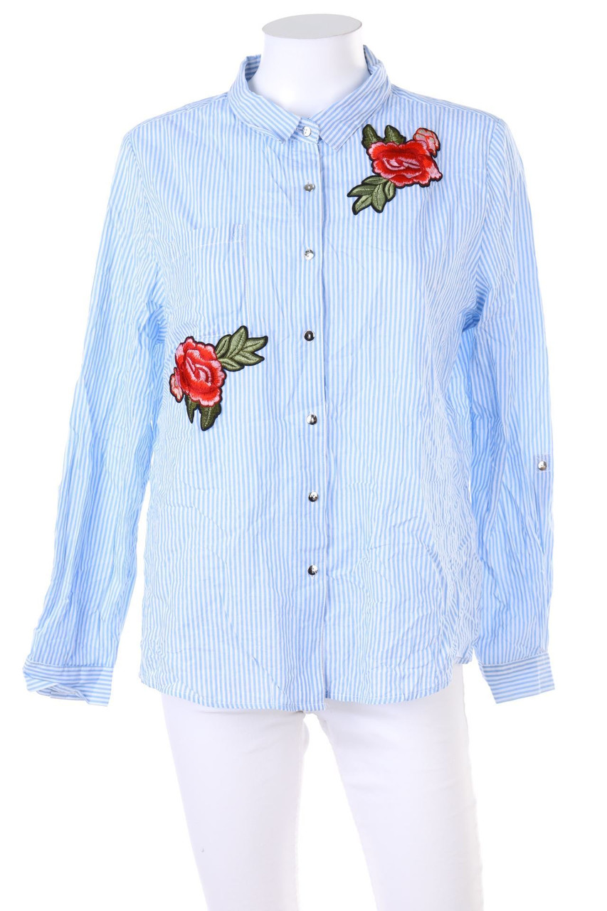 My Hailys - Streifen-Bluse aus Baumwolle mit Stickereien - XL