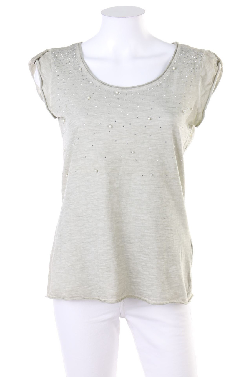 Best Connections - Kurzarm-Shirt mit Perlen mit Pailletten - D 36