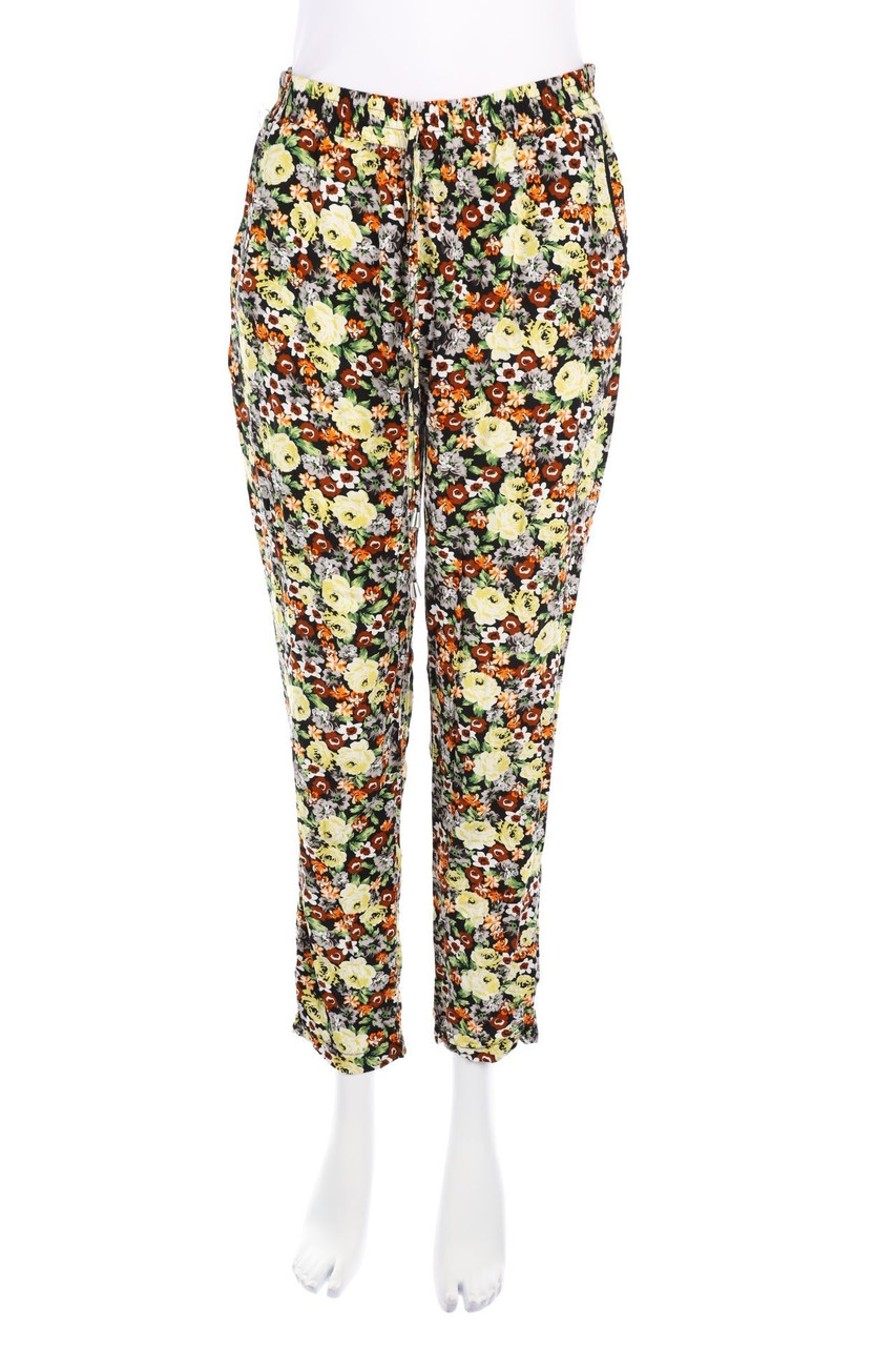 Chicorée - Jogger-Hose mit Blumen-Print - L