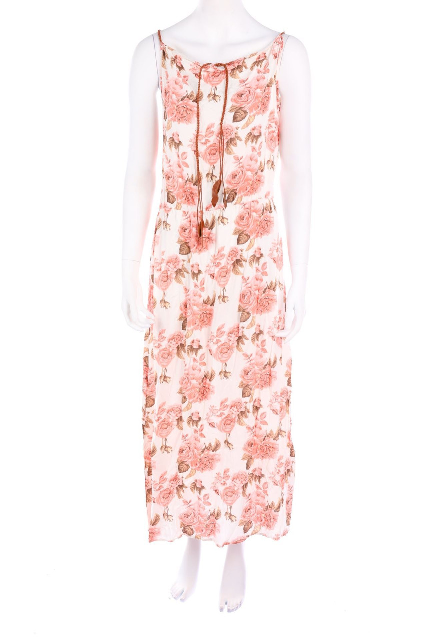 COLLOSEUM - Maxi-Kleid mit Kunstleder-Details - XL