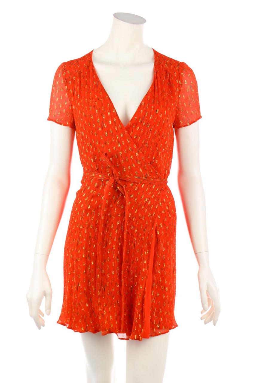 SÉZANE - Wickelkleid aus Seiden-Mischung mit Metallic-Effekt - D 38