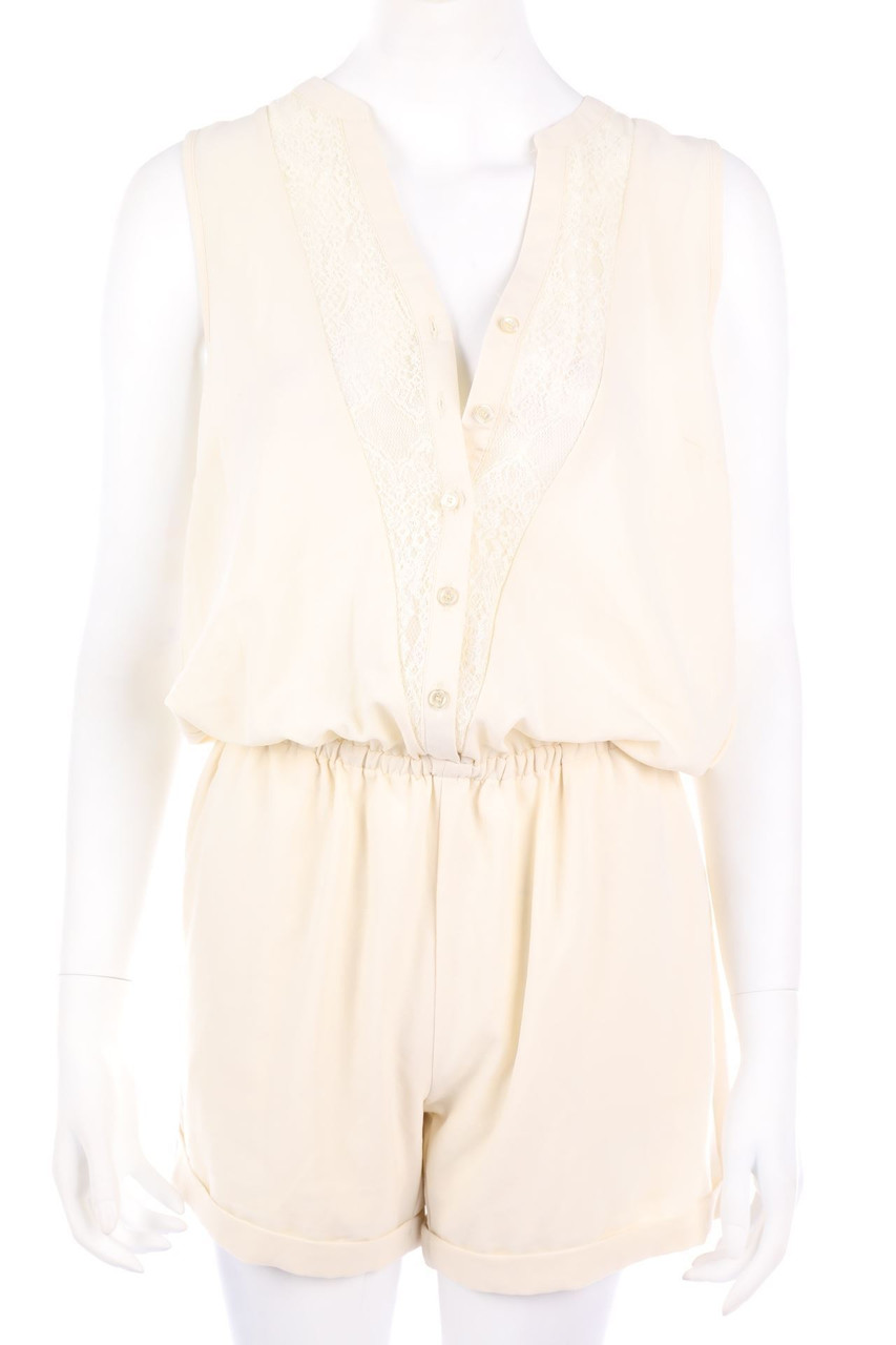 lpb - Playsuit mit Spitzen-Einsatz - L