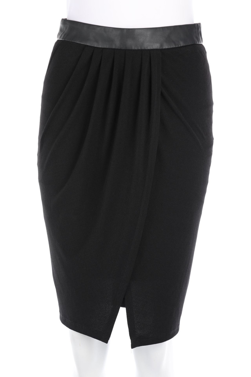 ZARA - Bleistift-Rock mit Kunstleder-Details im Layer Look - XS