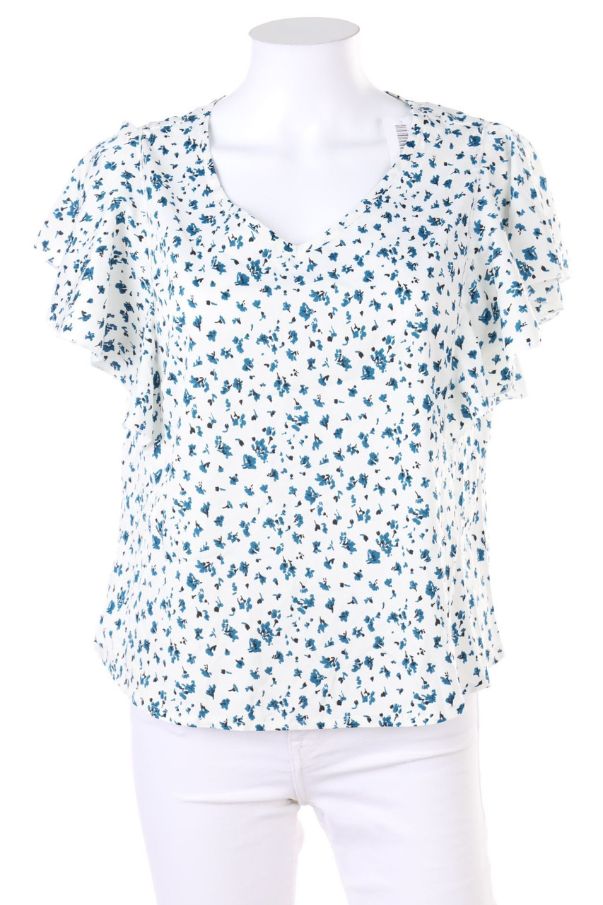 SHEIN - Kurzarm-Bluse mit Volants - M