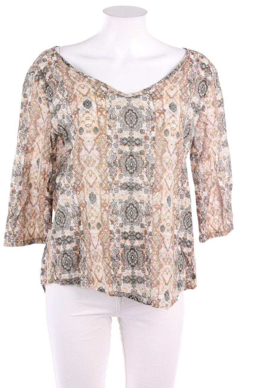 comma - Print-Bluse mit 3/4-Ärmel - D 38