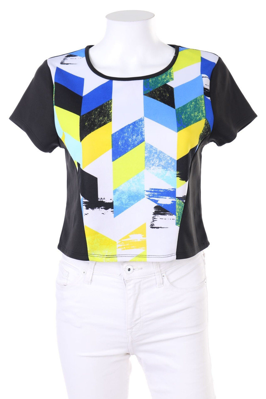 MATERIAL GIRL - Cropped-Kurzarm-Shirt mit Geo-Print - S