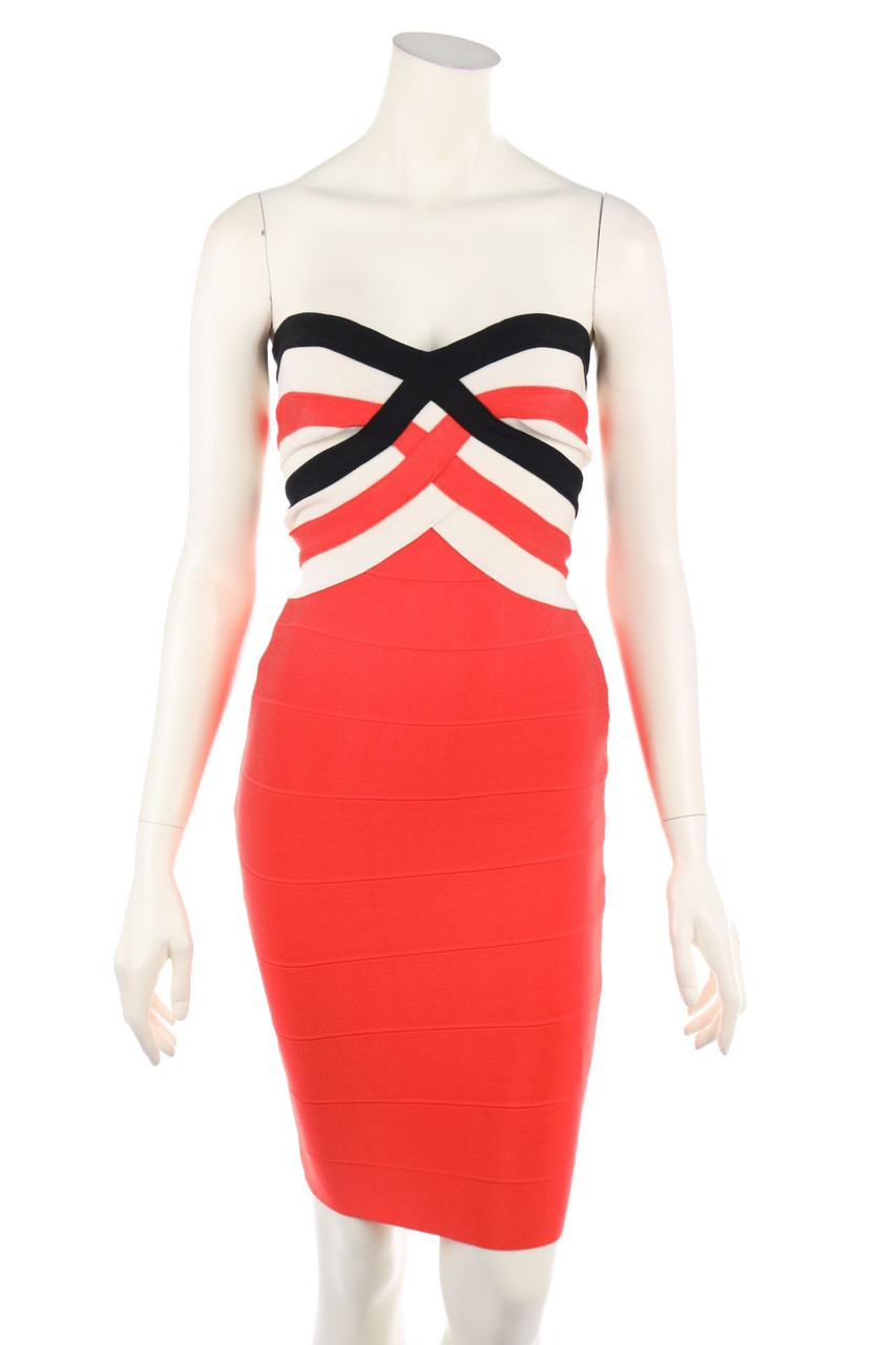HERVÉ LÉGER - Bandeau-Kleid mit Stretch - M