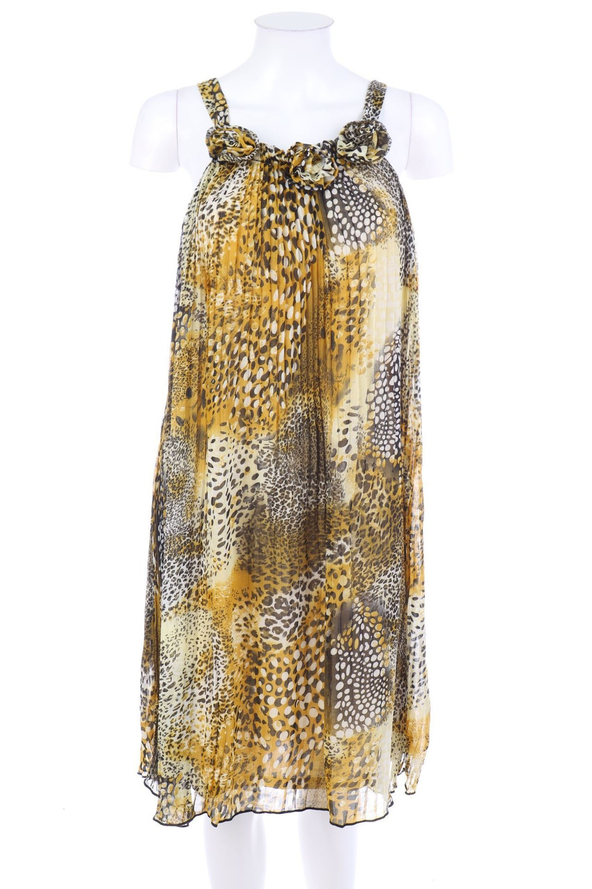 My Collection - Plissee-Minikleid mit Animal-Print - M