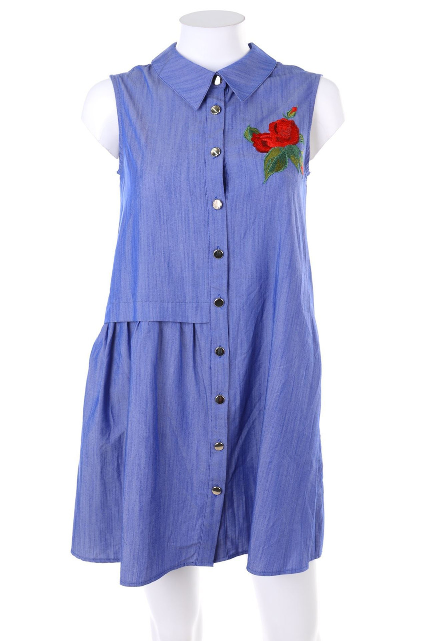 SECONDHAND - Leinenkleid mit Stickereien - D 36