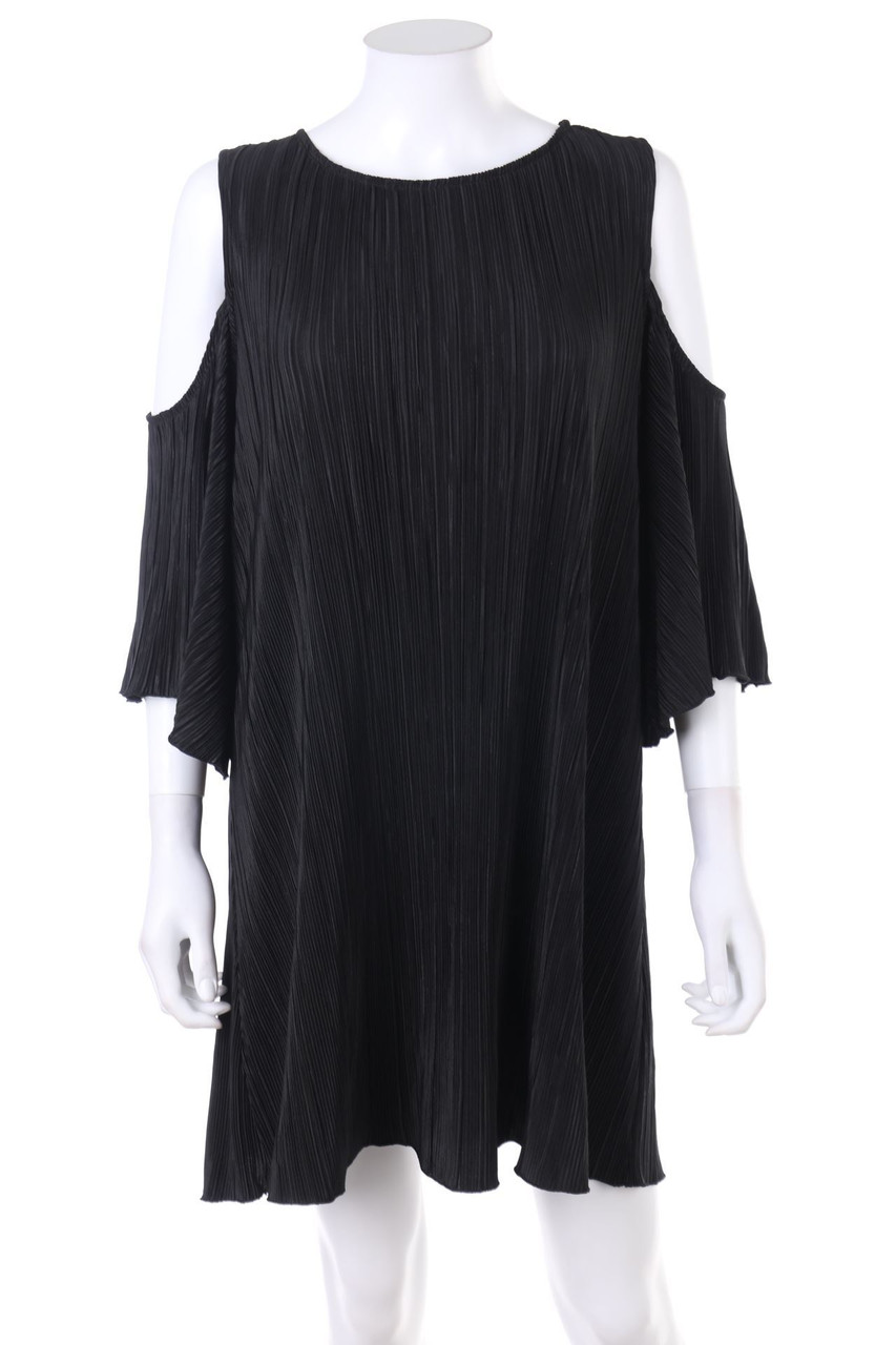 MANGO SUIT - Plissee-Cold-Shoulder-Minikleid - XXS