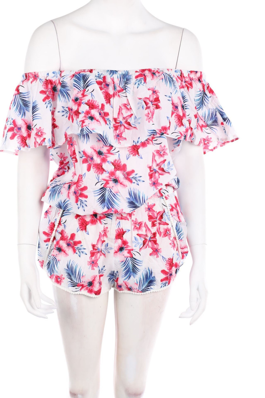 mint&berry - Carmen-Playsuit mit Blumen-Print - M