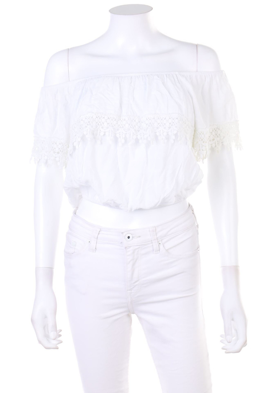 zebra&#x20;-&#x20;Cropped-Carmen-Bluse&#x20;mit&#x20;H&#xE4;kelspitze&#x20;-&#x20;XS