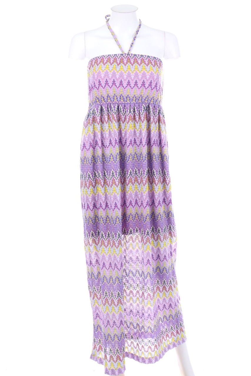 Ohne Label - Neckholder-Kleid mit Print - D 38