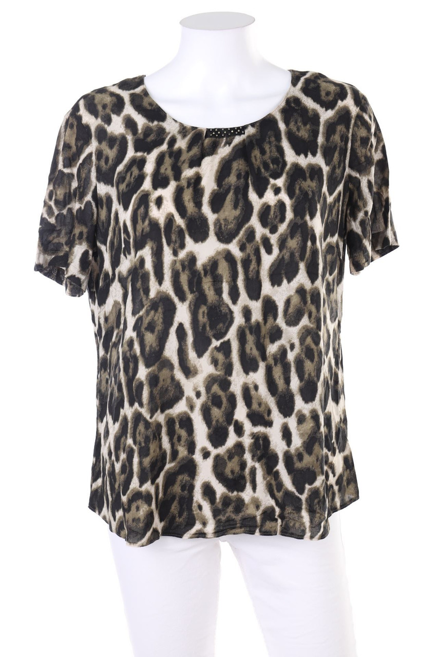 GERRY WEBER - Kurzarm-Bluse mit Animal-Print - L