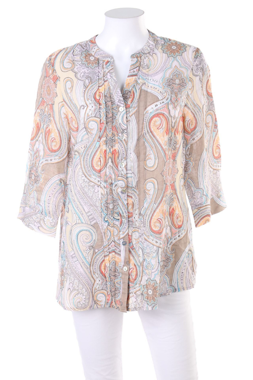 Alessa W. collection - Print-Bluse mit 3/4-Ärmel mit Biesen - D 40