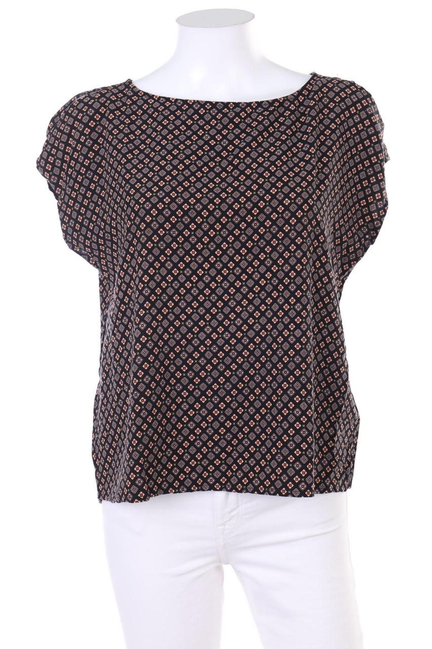 s.Oliver - Kurzarm-Bluse mit floralem Muster - D 38