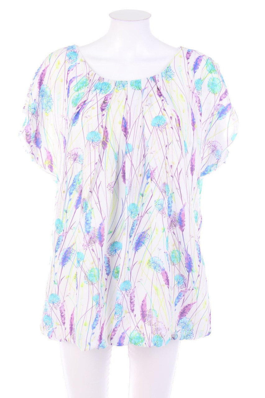 VIVENTY BERND BERGER - Kurzarm-Bluse mit floralem Muster - XL