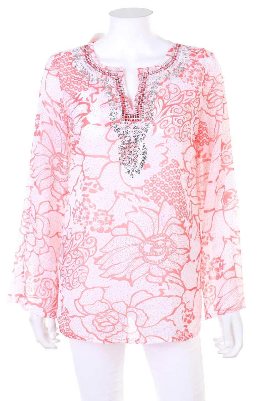 bonprix collection - Chiffon-Bluse mit Pailletten - D 34