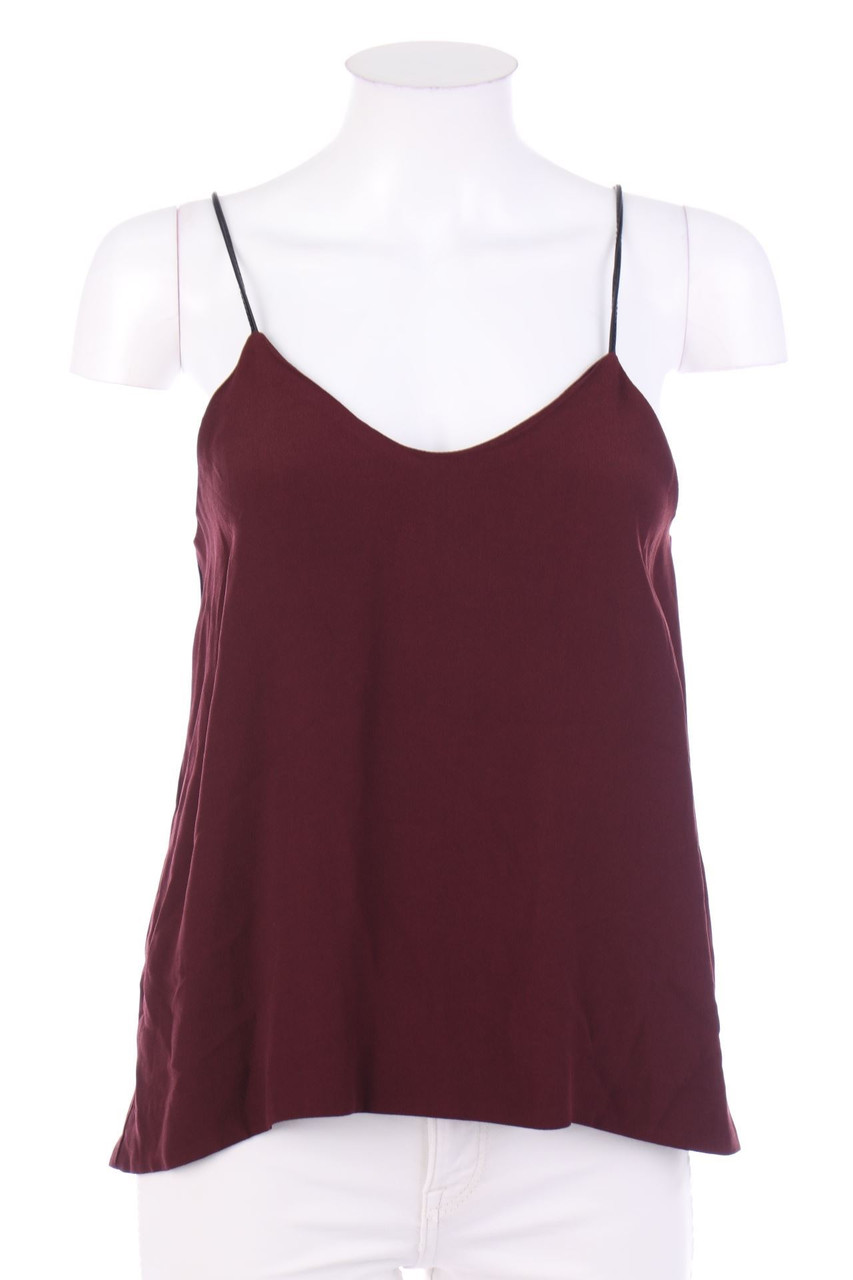 H&M - Blusentop mit Kunstleder-Details - D 36