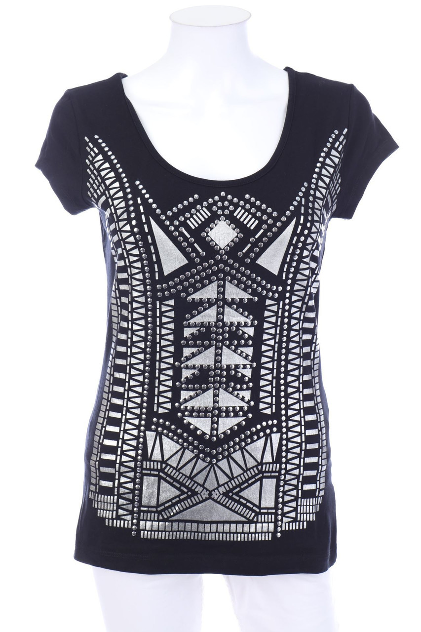 Buffalo - Kurzarm-Shirt mit Metallic-Effekt - D 36