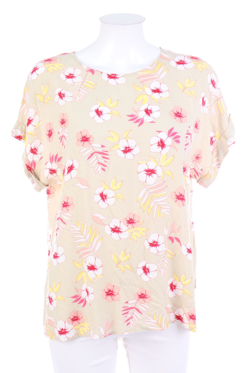 MONTEGO - Kurzarm-Bluse mit Blumen-Print - D 40