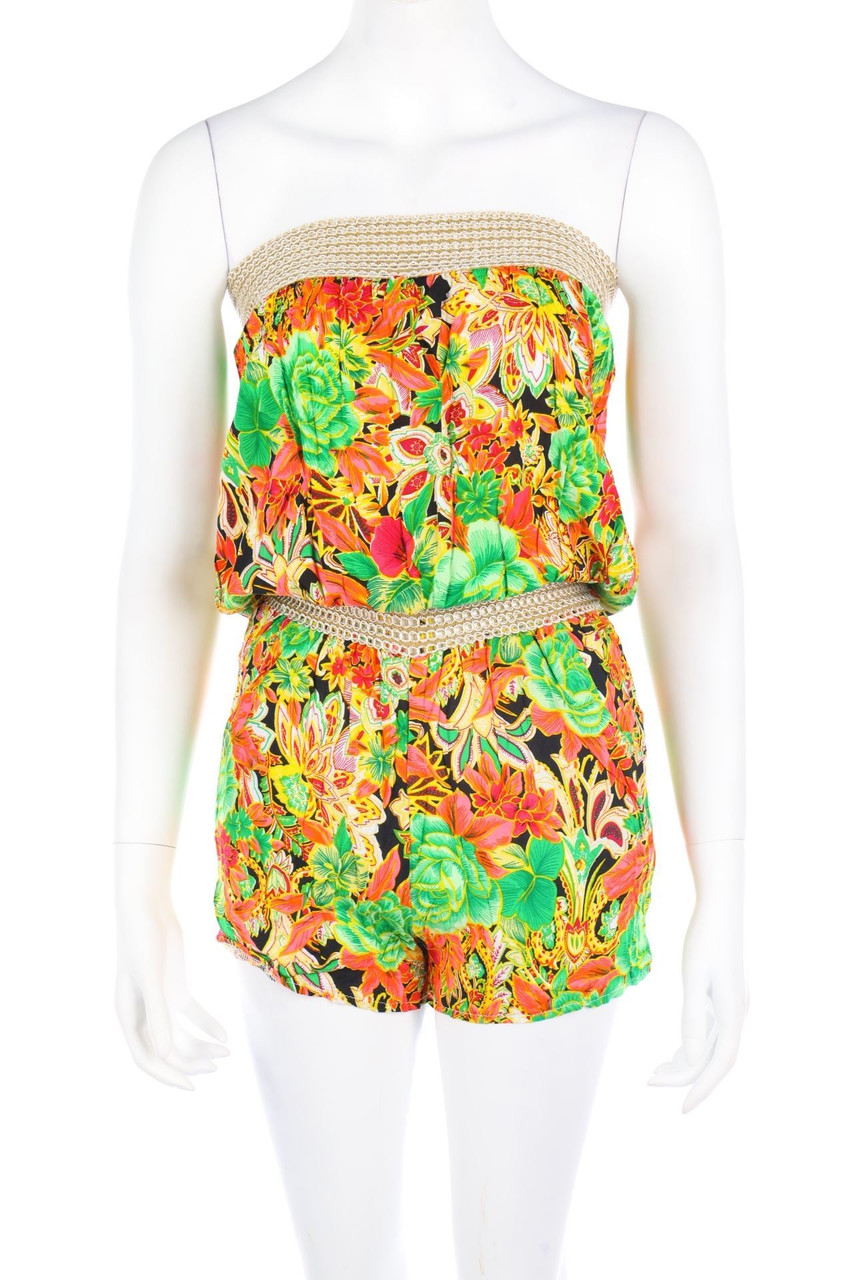 Ohne Label - Playsuit mit Blumen-Print - D 34