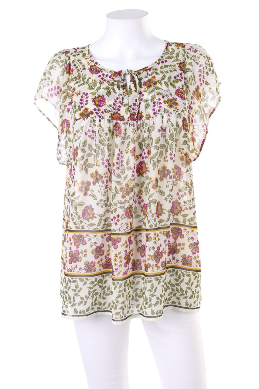 GAP - Kurzarm-Bluse mit floralem Muster - XL