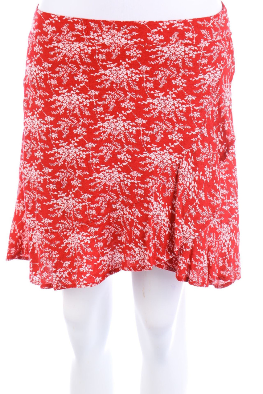 Chicorée - Minirock in Wickel-Optik mit floralem Muster - S