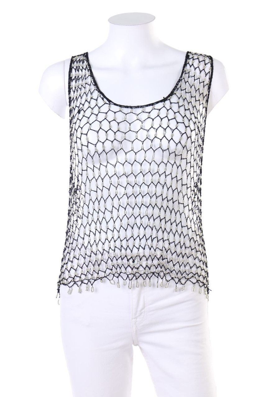 Ohne Label - Häkel-Top mit Perlen