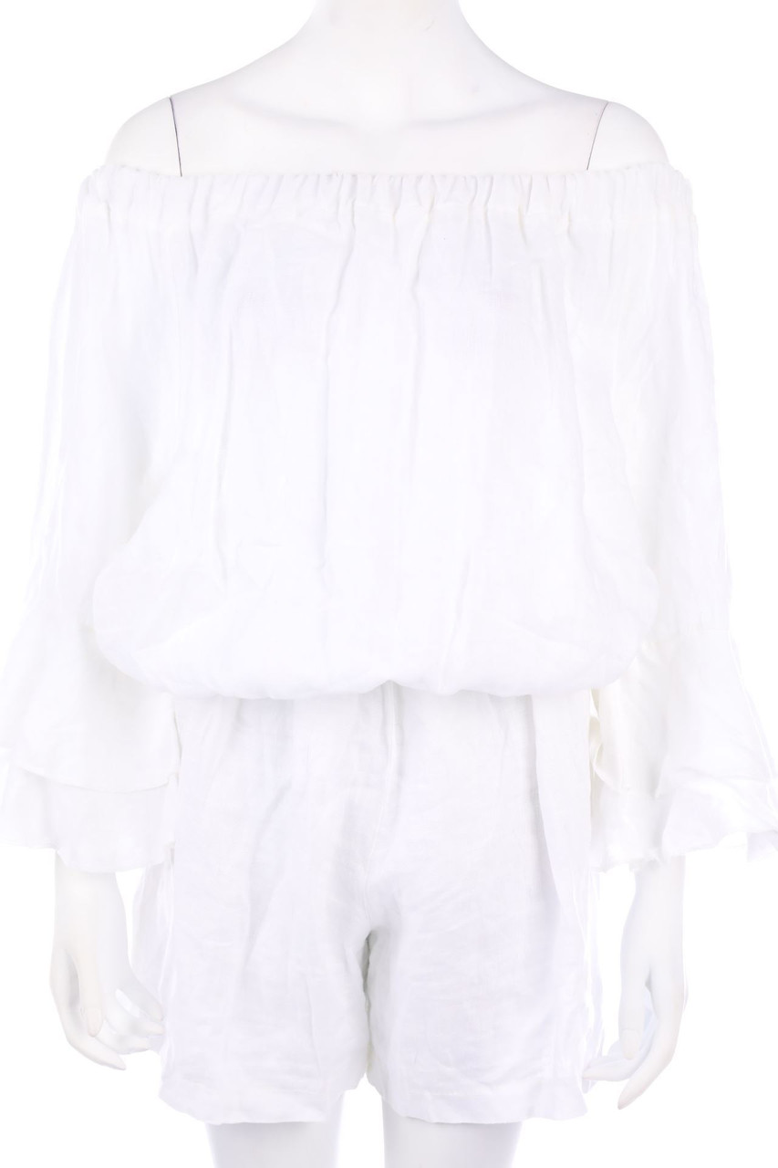 Ohne Label - Playsuit aus Leinen mit Volants - ONE SIZE