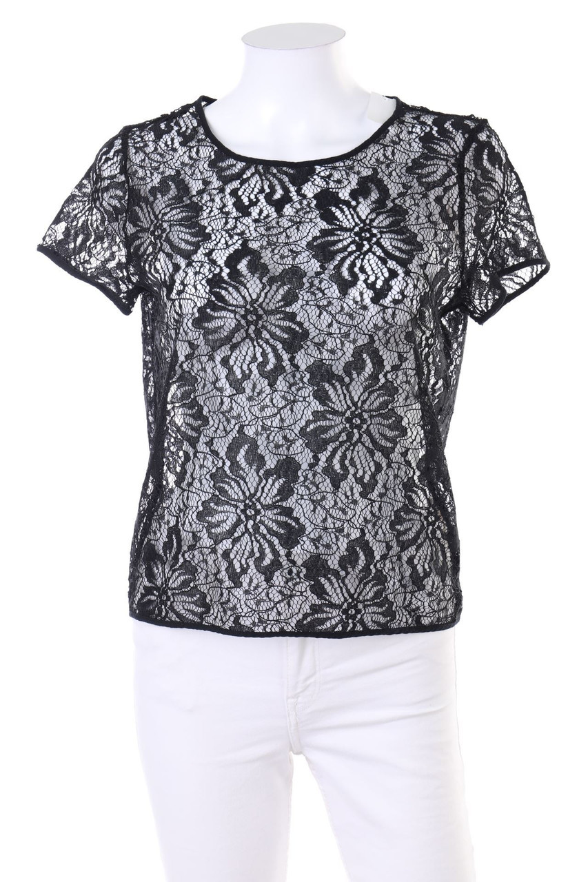 ESPRIT - Kurzarm-Shirt aus Spitze - D 42