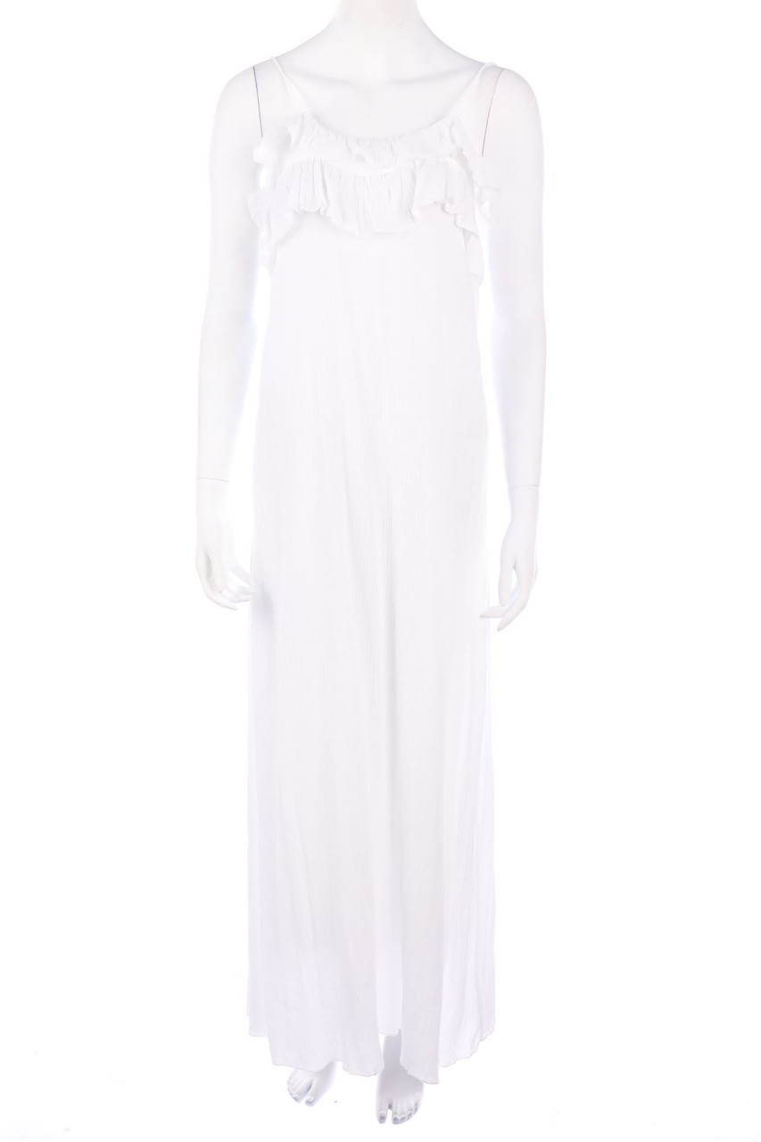 ZARA W&B - Crinkle-Maxi-Kleid mit Volants - S