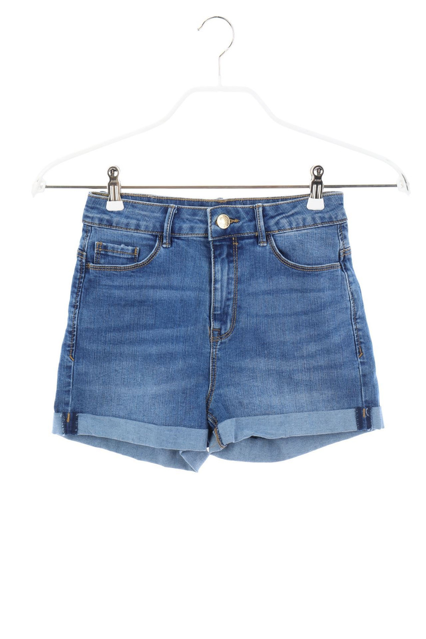 Stradivarius - High Waist-Used Look Jeans-Shorts - D 32